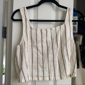 Cropped Linen Striped Top